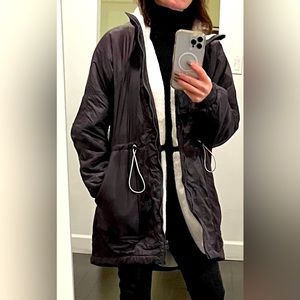 Anthropologie Puffer with faux Sherpa lining